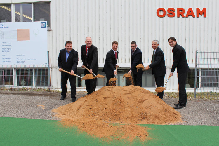 ground-breaking ceremony of new halogen production line in osram plant Eichstätt 2012